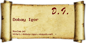 Dobay Igor névjegykártya